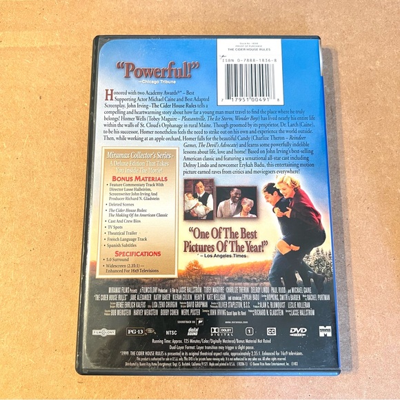 DVD - The Cider House Rules - Movie - Academy Award Winner - Picture 2 of 2
